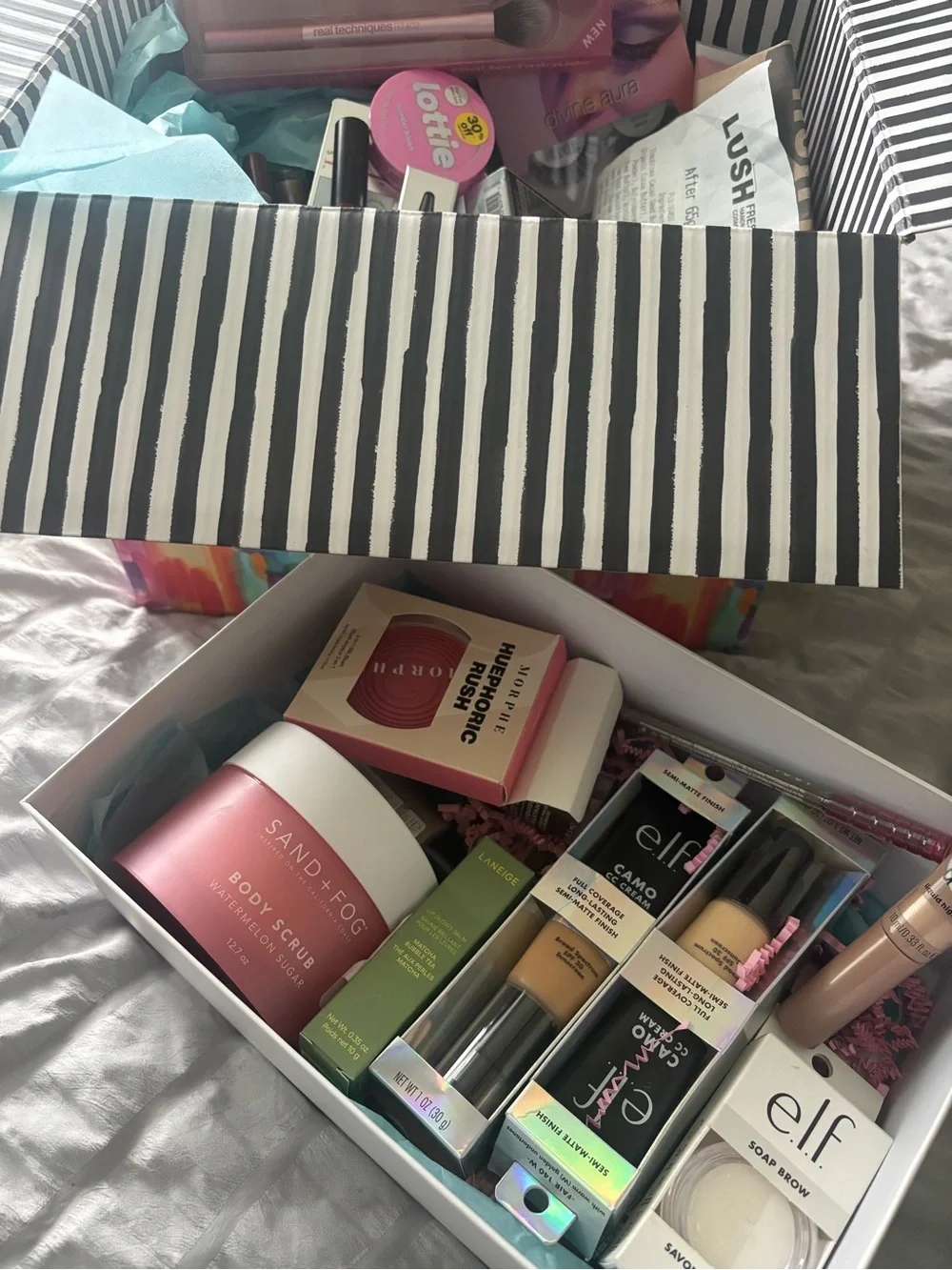 Assorted Pink Beauty Gift Box - & Mixed Brands makeup 55 items!